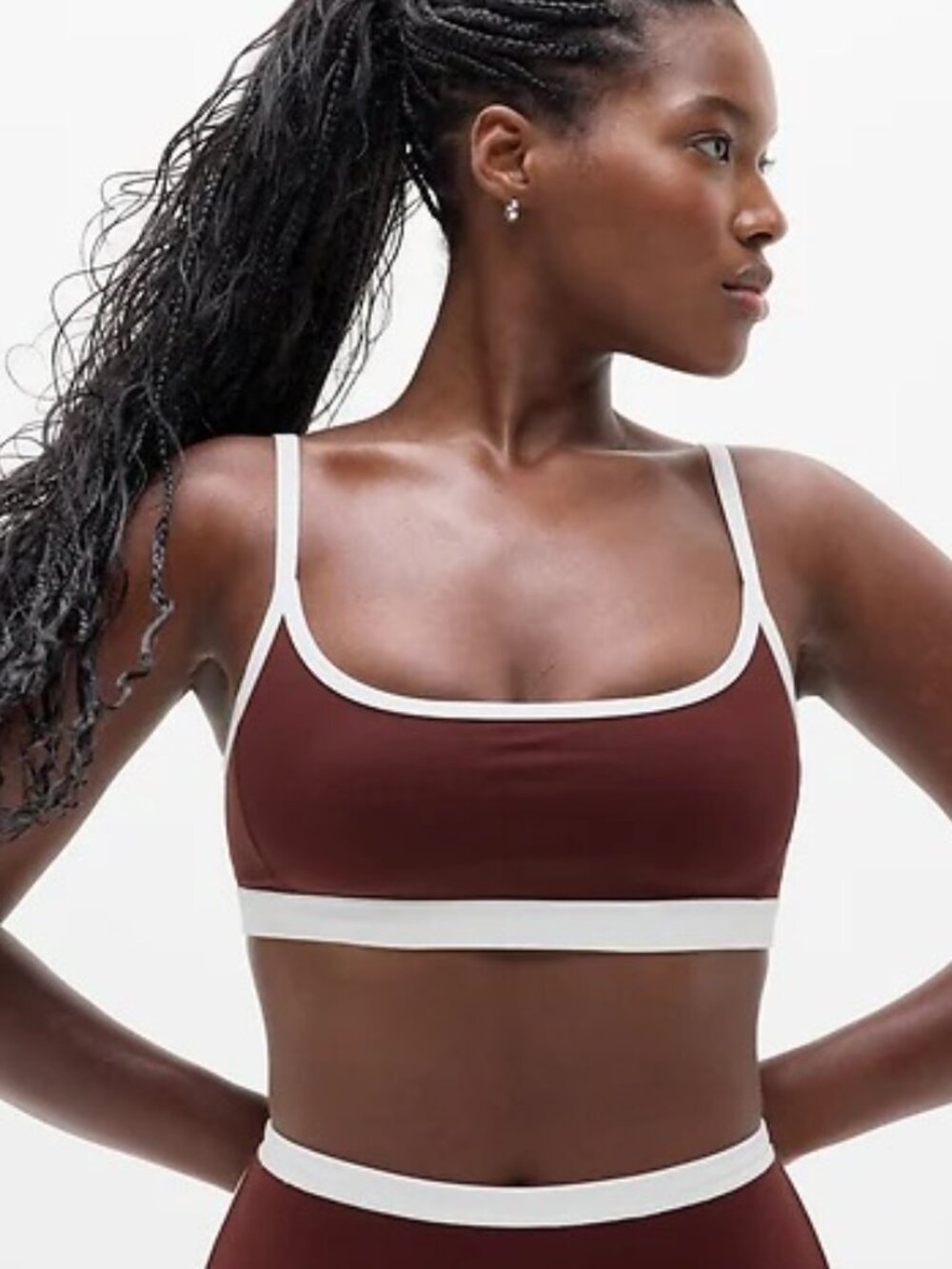 GUC Athleta Square Neck Bra - Size Small - Garnet